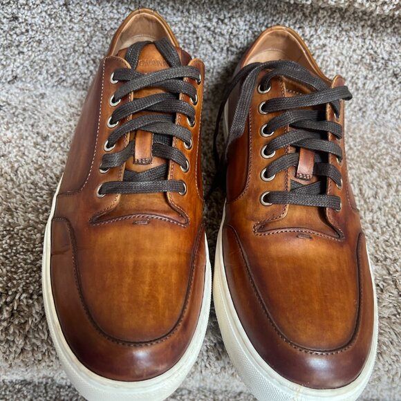 Magnanni Men\'s Toffee Leather Lace-Up Low Top Sneaker Shoes Size 11.5 M main image 13